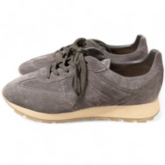 KOIO Unisex Retro Runner Italian Suede Java Grey Brown, 8 Men/9.5 Women - Picture 3 of 7